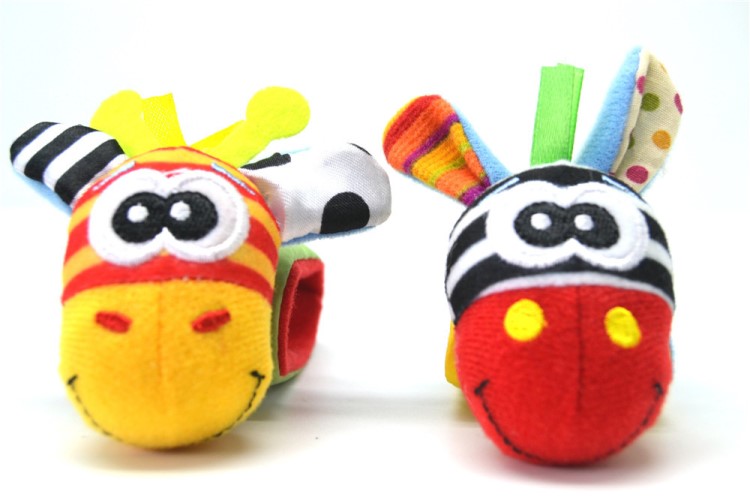 亞馬遜嬰兒手腕帶外銷斑馬小鹿手腕搖鈴 搖鈴響紙 廠家批發