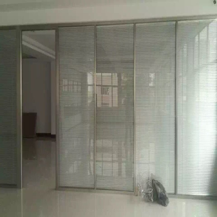 佛山辦公室隔斷玻璃隔斷墻鋁合金高隔間雙玻百葉高隔斷成品隔斷墻