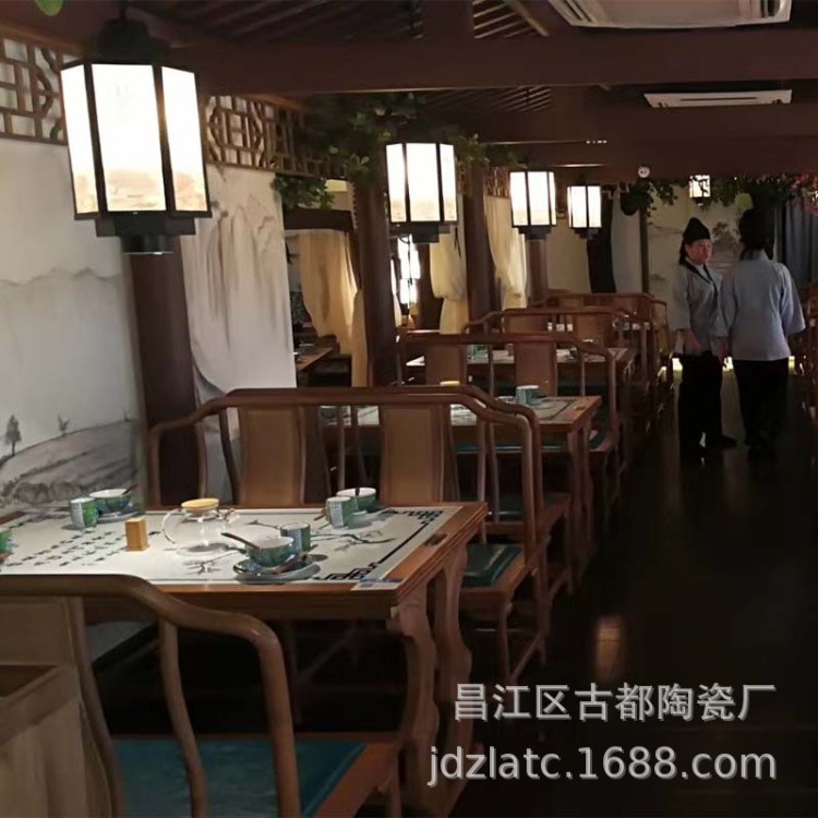 主題餐廳餐桌咖啡廳酒店特色創(chuàng)意手繪陶瓷瓷板畫桌子桌面定制