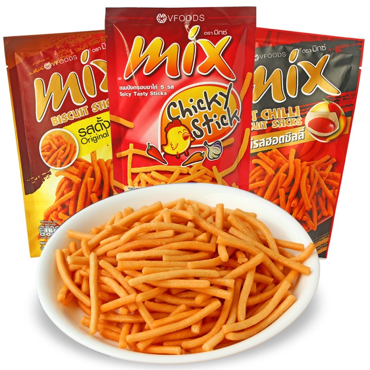 泰國零食vfoods mix 脆脆條30g包原味辣味香辣雞味零食小吃