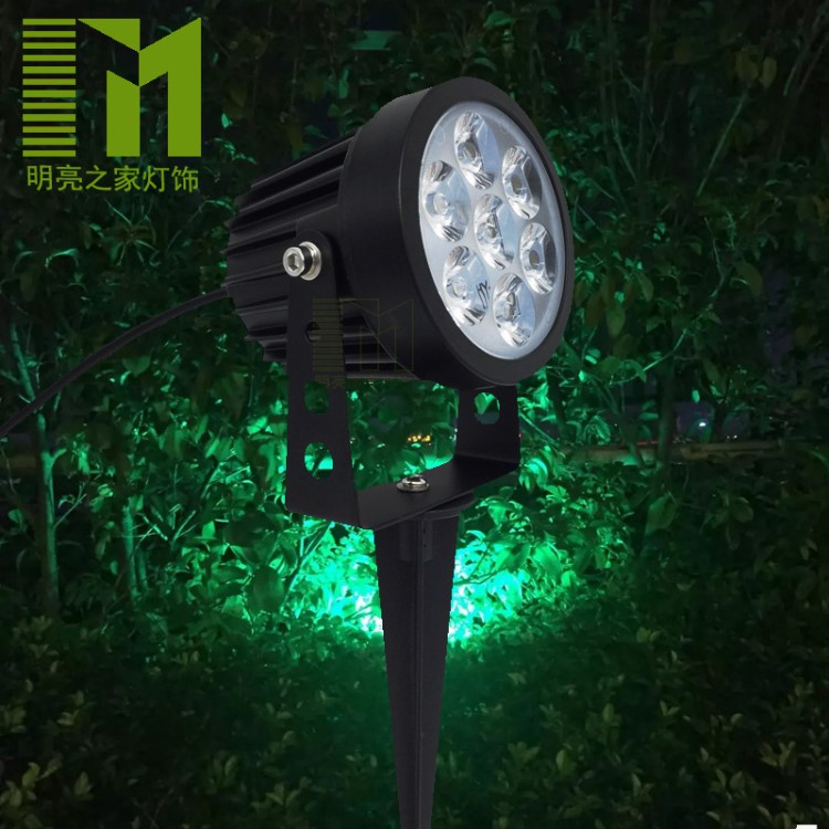 led地插燈大功率投光燈防水草坪綠化照明燈1W、3W、7W花園射燈