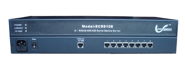 ECS8108A-EL8口RSS232轉以太網串口服務器機架式AC85-265V供電