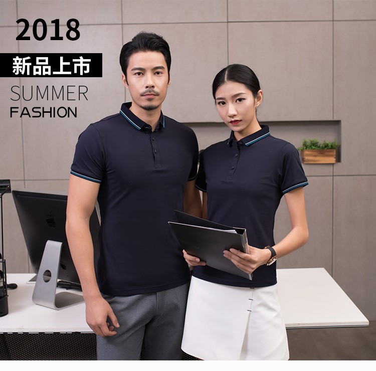 翻領(lǐng)廣告衫男短袖棉運動休閑工作服T恤定做 男t恤短袖批發(fā)