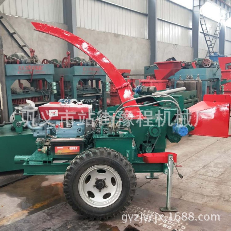 行走式菇木木材粉碎機 園林綠化果園樹枝碎枝機 廢木材粉碎機