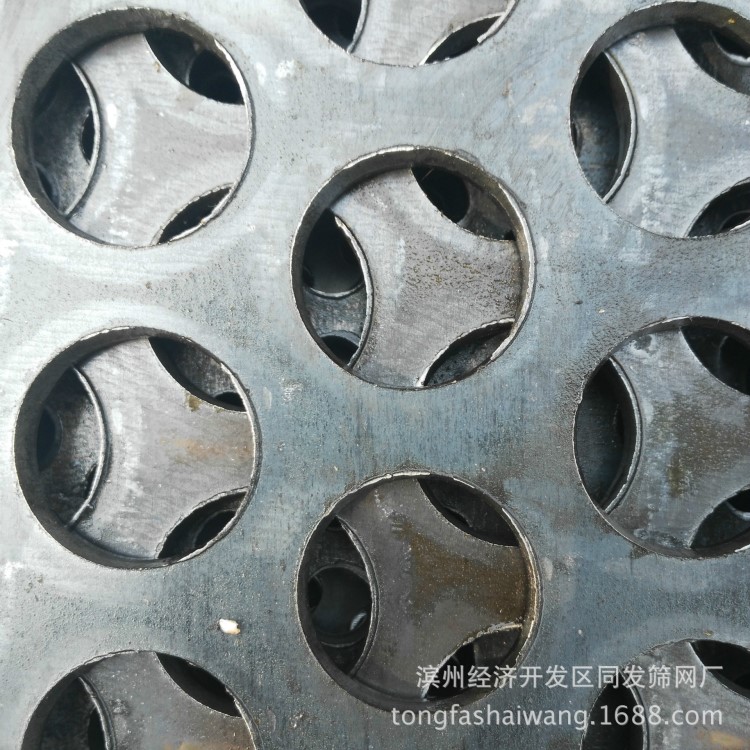 高錳鋼沖孔篩網圓孔篩板孔徑準下料快耐磨山東篩網廠家直銷