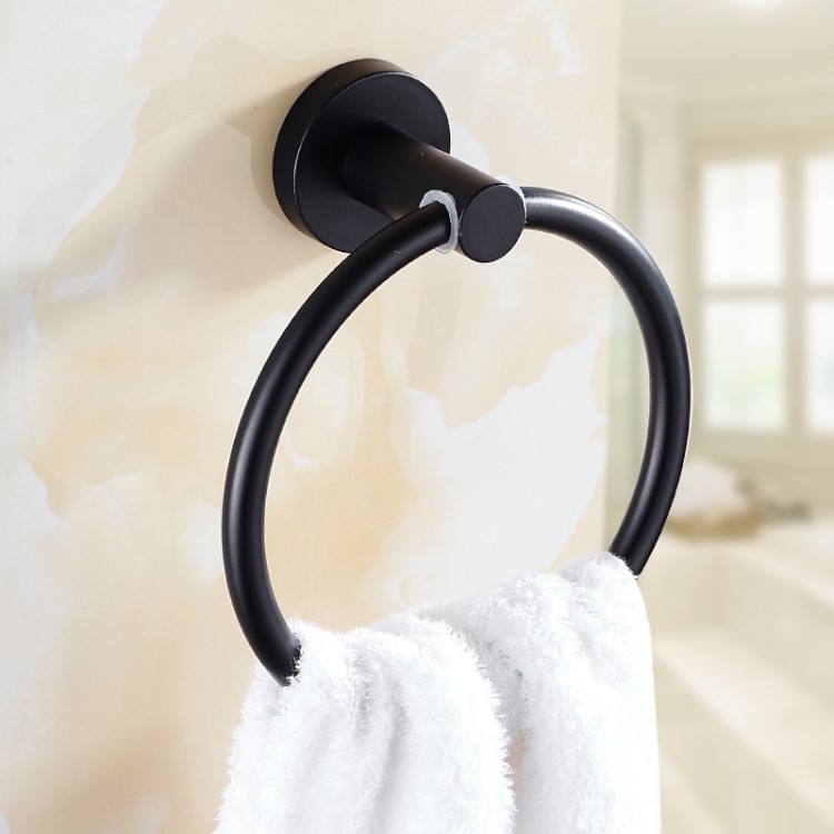 歐式黑色毛巾環 衛浴不銹鋼毛巾掛 仿古毛巾架衛生間酒店掛件