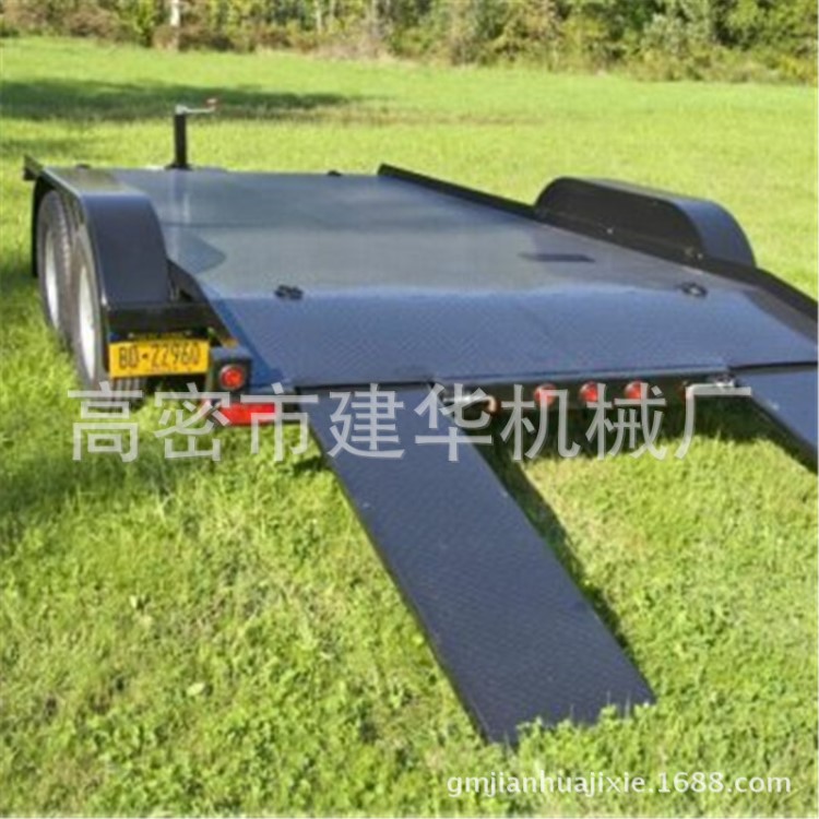 廠家定制 山東電動平板拖車 小型機械平板載重牽引拖車廠家批發