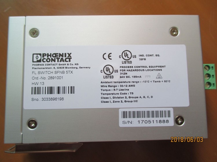 全新原裝菲尼克斯交換機FL SWITCH SFNB 5TX 2891001
