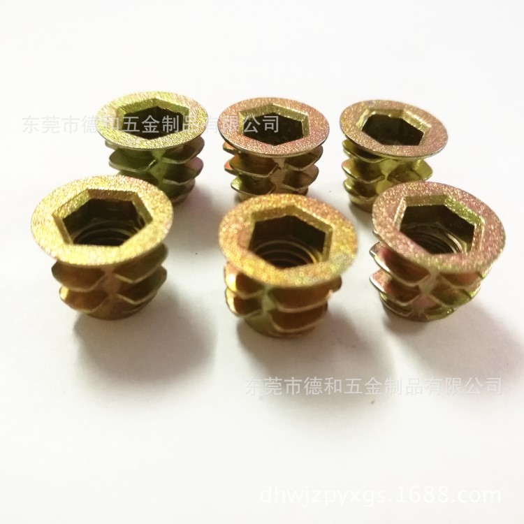 廠家直銷 家具螺母-M6*10英制1/4內(nèi)外牙帶介螺母鋅合金螺母好質(zhì)量
