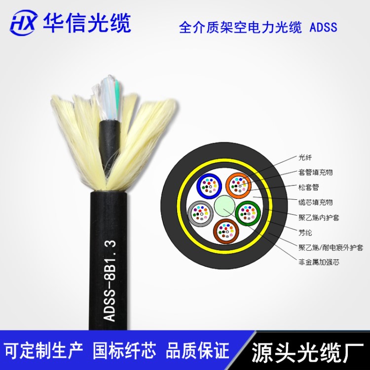 電力架空光纜ADSS-18芯通信光纜 南方電網(wǎng) 100跨距 電網(wǎng)光纜