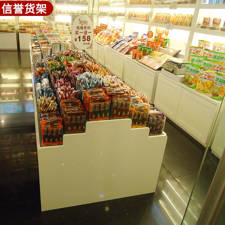 定制零食柜 休閑小食品貨架 商場(chǎng)木制零食展示架 超市商店貨架