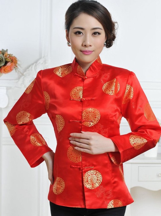 婚慶過(guò)壽演出外套年會(huì)女結(jié)婚禮服春秋裝大碼媽媽裝唐裝父母上衣