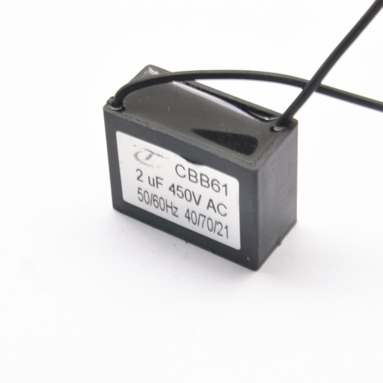 CBB61啟動(dòng)電容 風(fēng)扇啟動(dòng)電容 2UF/450V 引線長(zhǎng)10CM 0.022KG