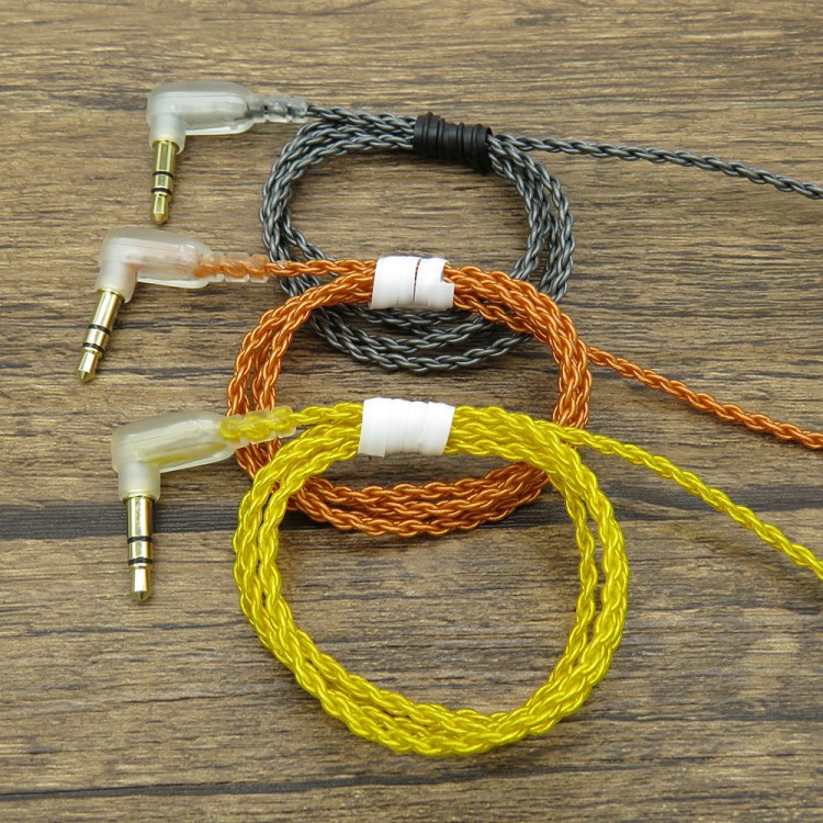 鍍銀耳機線diy定制舒爾升級線編制麻花線耳機電腦3.5mm音頻線材