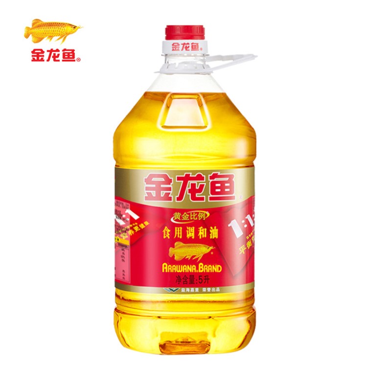 金龙鱼黄金比例调和油 5L*4瓶 1:1:1 健康配比营养均衡