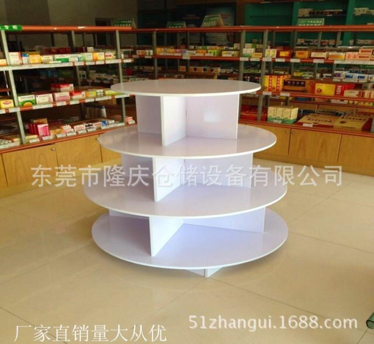 厂家直销隆庆圆形中岛柜白酒礼品柜母婴店展示柜木制展柜批发