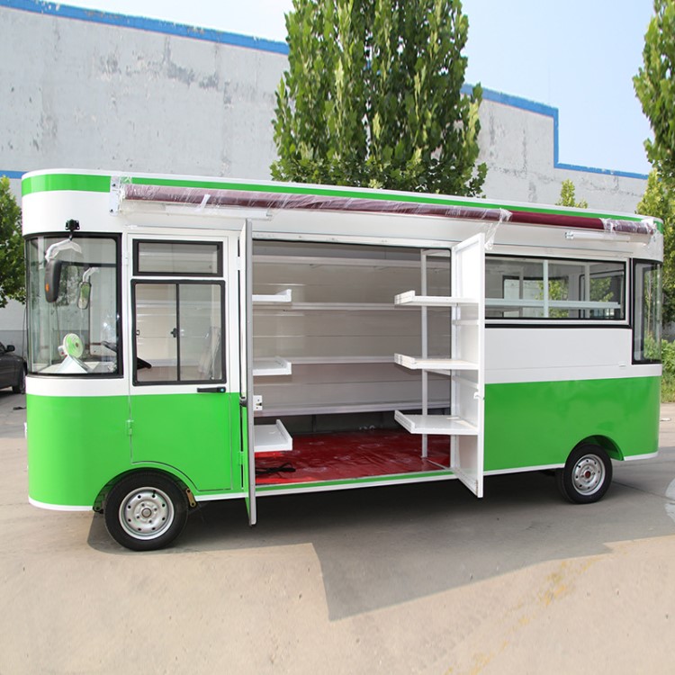 电动房车果蔬移动水果售卖车移动摆摊水果售货快餐流动美食摊位车