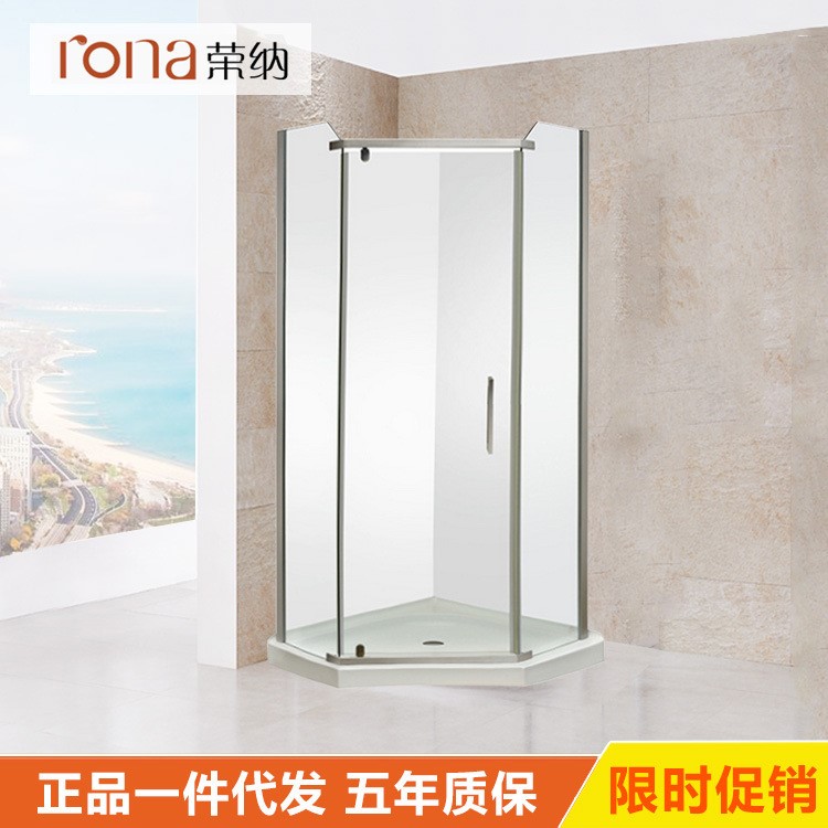 榮納 廠價直銷 簡易淋浴房 防爆鋼化玻璃鋁合金淋浴房帶石基批發