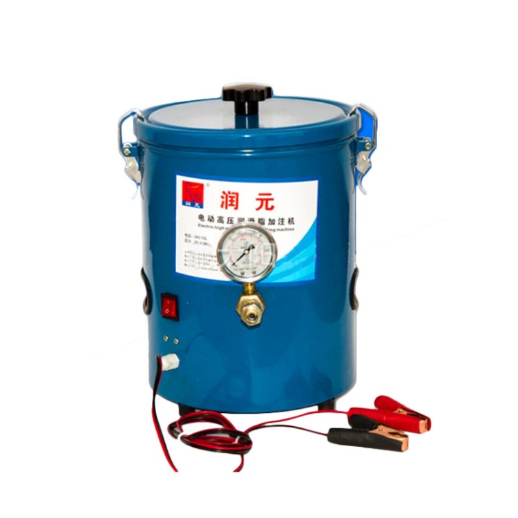 潤(rùn)元24V/10L電動(dòng)高壓潤(rùn)滑脂注油機(jī)定制電動(dòng)注油器黃油加注機(jī)批發(fā)