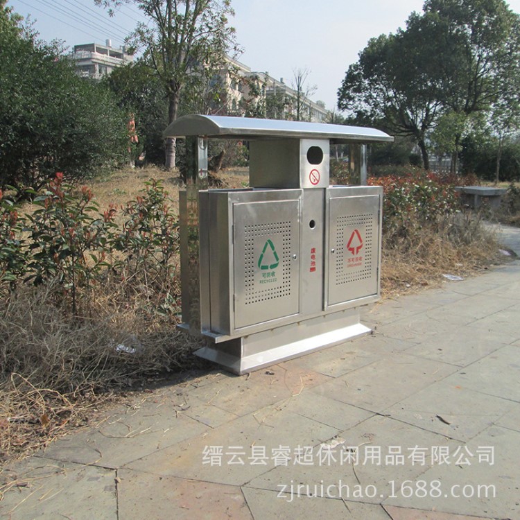 戶外垃圾桶大號環衛垃圾筒室外小區公園木質環保垃圾箱金屬果皮箱