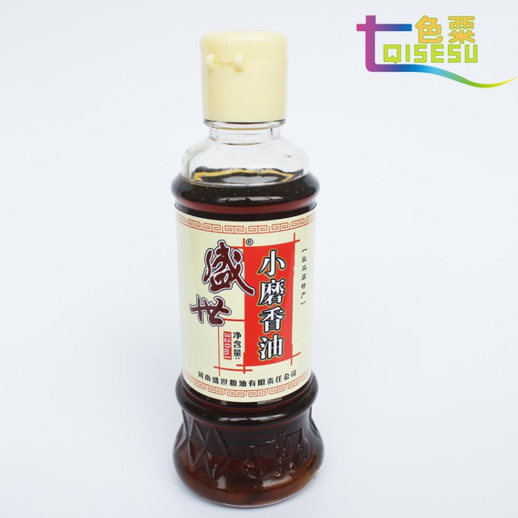 盛世芝麻油小磨香油石磨水代法工藝涼菜佐料植物油320ml