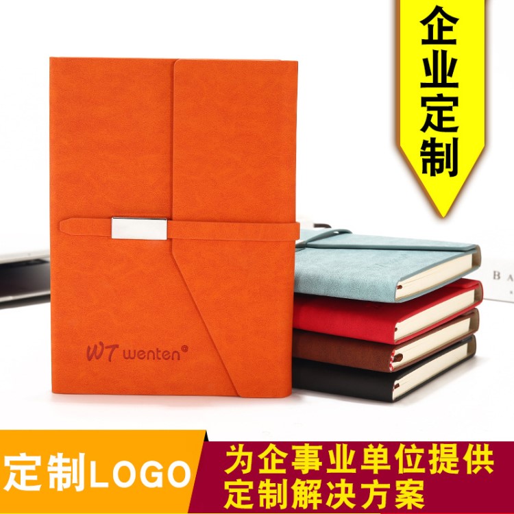 厂家定制a5皮质皮面平装笔记本 广告商务时尚记事本礼盒套装订做