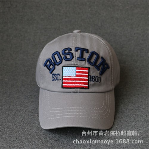 新款BOSTON韓國棒球帽刺繡流行鴨舌帽潮款韓版時(shí)尚運(yùn)動休閑帽