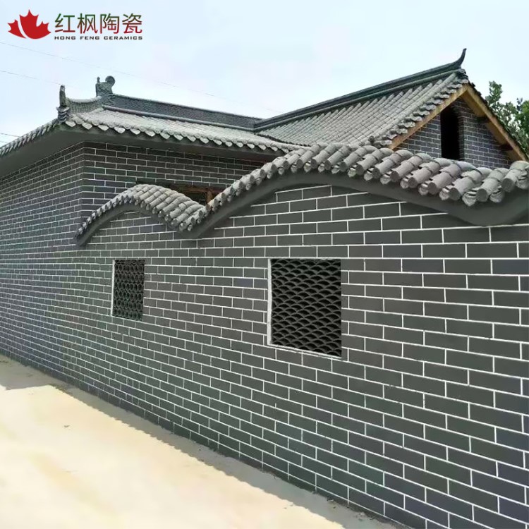 廠家直銷 文化面磚 仿青色黑色古建青磚片條外墻 仿古青磚青瓦