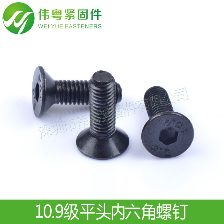 .高強(qiáng)度碳鋼10.9級(jí)DIN7991沉頭內(nèi)六角螺絲 平頭內(nèi)六角螺栓 M2