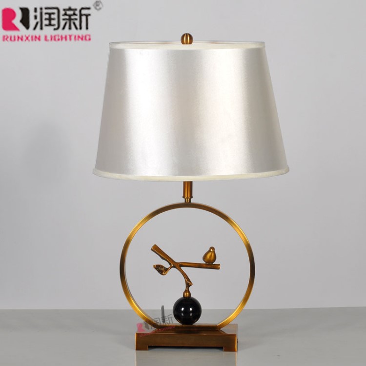 潤新歐式時尚創意銅小鳥擺件 裝飾臺燈 臥室酒店樹脂工藝品批發