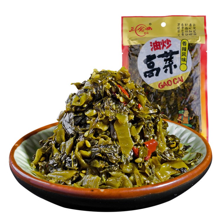 油炒高菜150g*5袋裝涼菜即食素菜冷菜小菜香辣味咸菜下飯菜醬菜