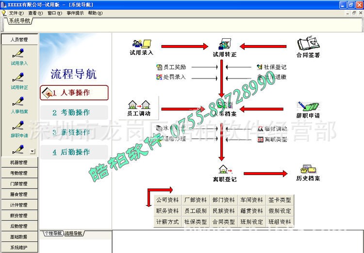 皓柏軟件 網(wǎng)絡(luò)版人事考勤系統(tǒng) 人力資源管理軟件 HR