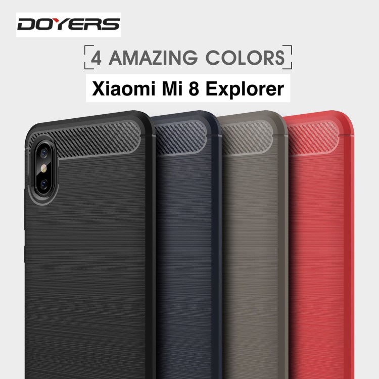 小米8探索版手機殼,新款原裝tpu拉絲碳纖維Xiaomi Mi 8 Explorer