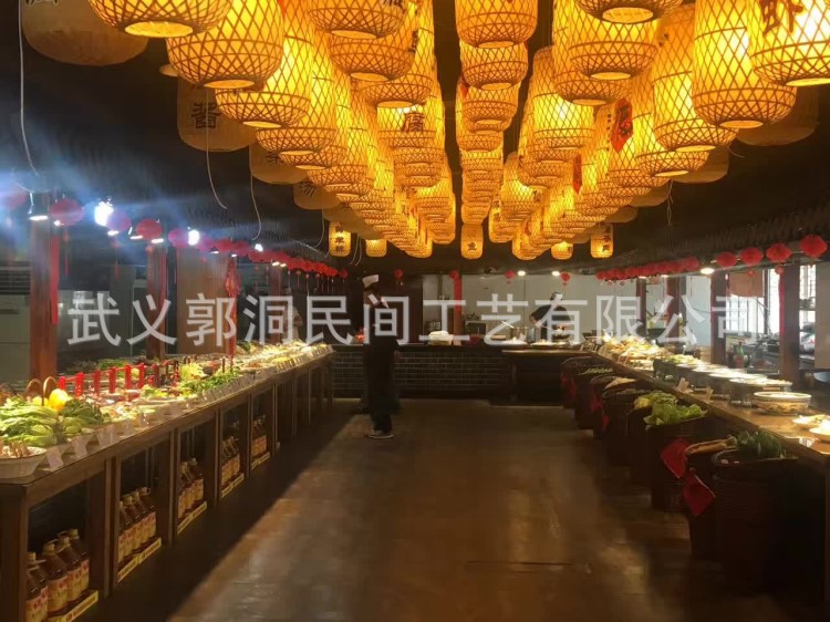 厂家直销竹编灯笼酒店灯手工竹制品灯罩仿古中式茶楼吊灯