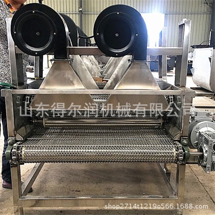 水果蔬菜清洗瀝水設備 包裝袋食品風干機價格 不銹鋼翻轉風刀線
