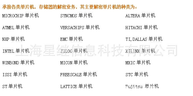 ST意法半导体	STM32F103系列	芯片解密/MCU单片机解密 程序反汇编