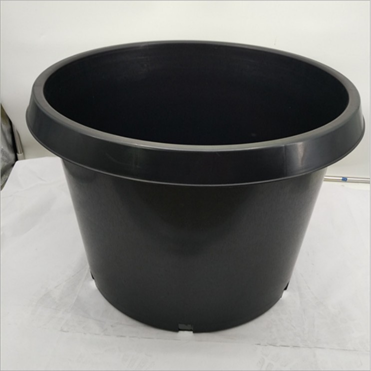 厂家直销25加仑盆黑色超大加厚圆形塑料花盆树脂多肉花盆批发市场