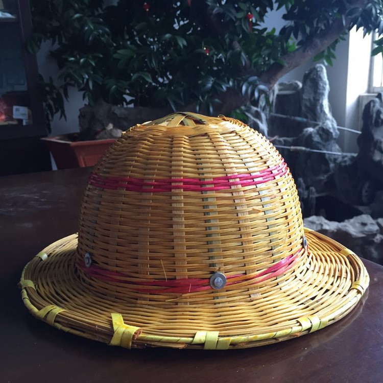 竹編帶襯可調(diào)夏季透氣遮陽竹子帽工地施工勞保帽廠家批發(fā)