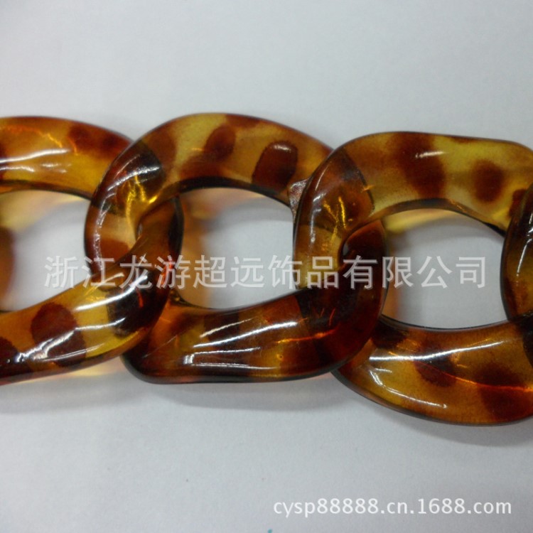 【廠家直銷】亞克力塑料豹紋玳瑁爆款鏈條 手鏈包鏈服裝飾品配件