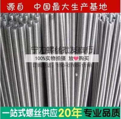 全牙牙管 細(xì)牙絲桿 通絲牙條永不生銹一米牙條廠家直銷牙節(jié)螺栓