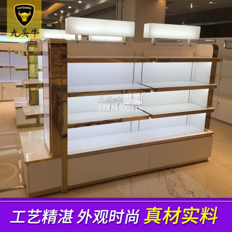 化妝品柜貨架 超市精品護膚品洗護用品展示架 商場雙面中島柜定制