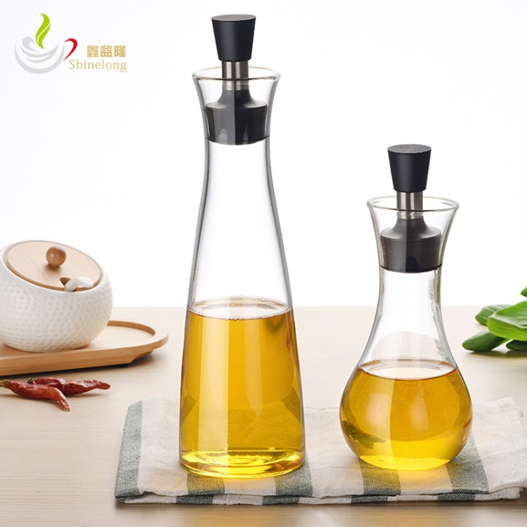 高硼硅玻璃調(diào)味瓶 廚房調(diào)料瓶創(chuàng)意醬油壺 帶蓋醋油瓶不銹鋼油壺