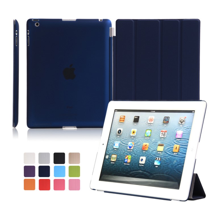 ipad 234保護(hù)套 ipad2四折透明智能休眠皮套二合一支架平板保護(hù)套