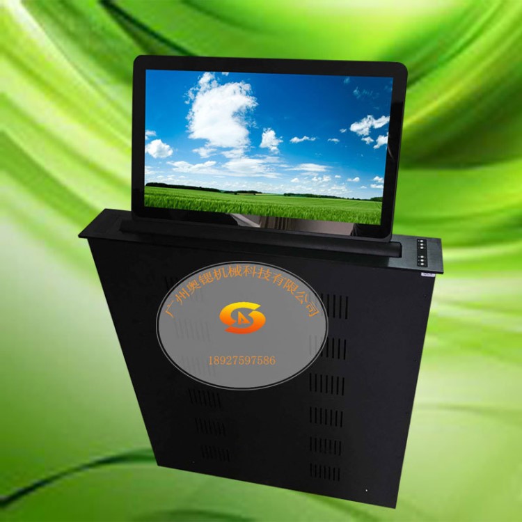 廣東超薄液晶屏升降器 含21.5寸高清屏會議室桌面隱藏升降器