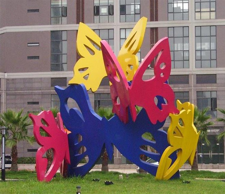 不銹鋼創(chuàng)意雕塑大型戶外城市廣場(chǎng)小區(qū)景觀雕塑彩繪蝴蝶抽象雕塑