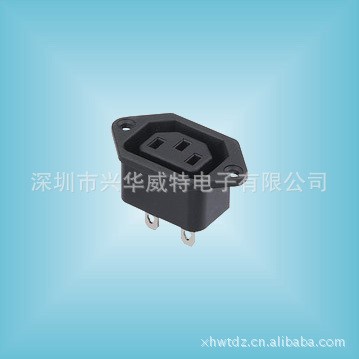 AC品字母座 電腦電源品字插座 帶耳朵品字座 AC電源插座銅