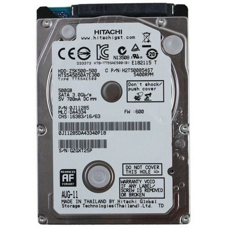 5寸hgst(原日立)500g hts545050a7e680 5400转 笔记本硬盘