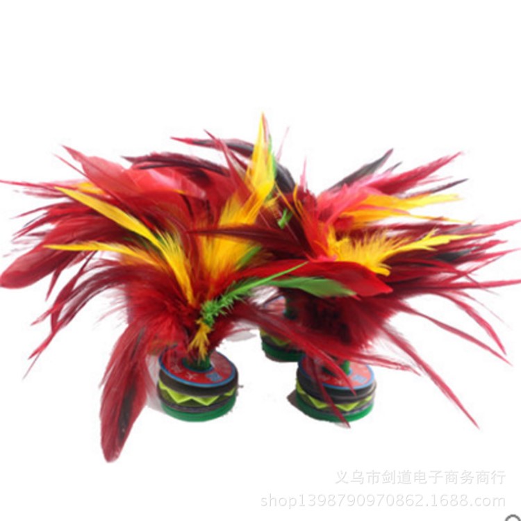 大神鹰大花键鸡毛毽球软毛毽子比赛专用毽球加厚牛津底座耐踢