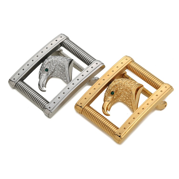 不锈钢扣头男士皮带扣平滑扣头方形鹰头腰带板扣适用3.8皮带扣头