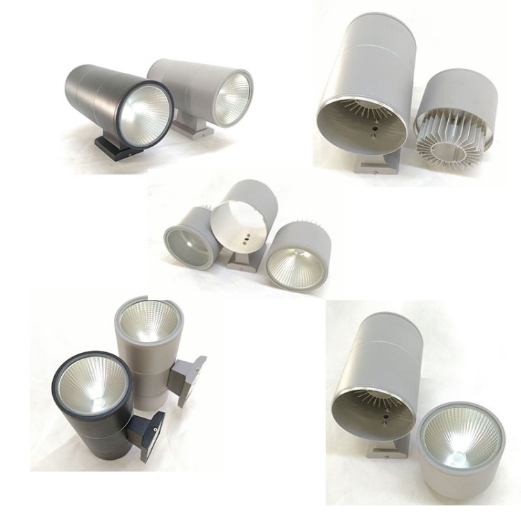 LED 戶外防水雙頭COB led壁燈外殼 2*15W 20W 30W40W 工程專用